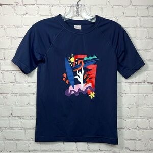 Hanna Andersson Short Sleeve Graphic Design Rash Guard Top